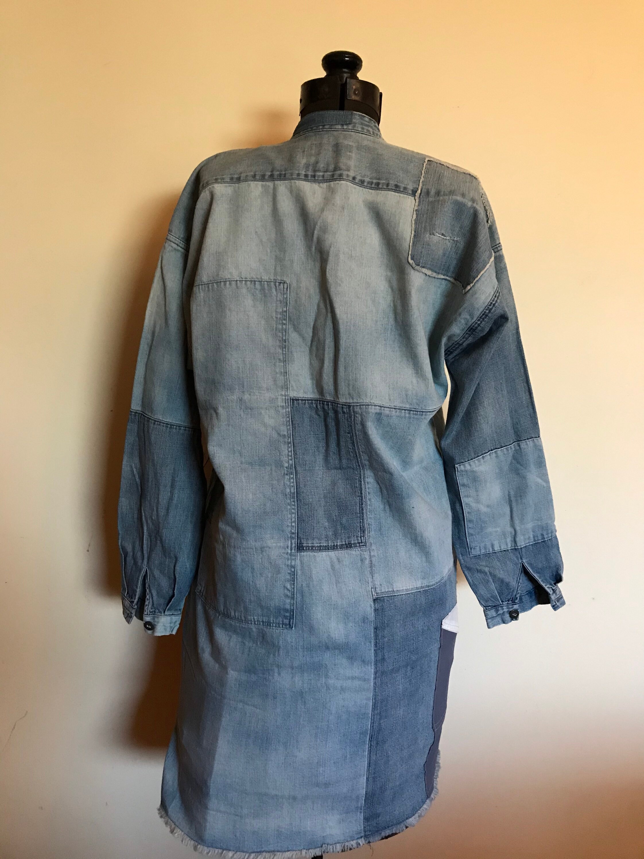 Vintage Ralph Lauren Dress Denim Ralph Lauren Patchwork Dress Garden Smock  - Etsy