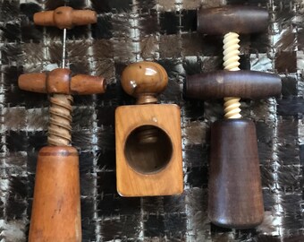 Lote de sacacorchos francés antiguo Colección Sommelier Llaves de vino Cascanueces Mediados de siglo