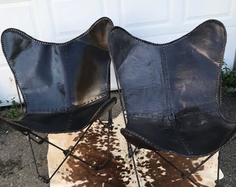 Antique Butterfly Chairs Leather Iron Mid Century Modern Chair Tripolina Campaign
