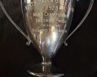 Antique Silver Trophy Cup Golf Trophy, Loving Cup Memorabilia, Sports,