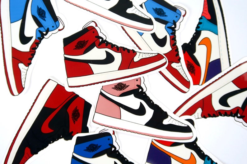 Nike Air Jordan 1 Shoes Sticker Glossy Water Proof Sticker Etsy Canada