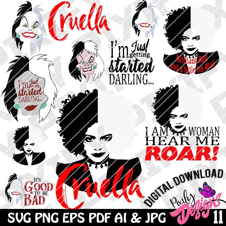 Cruella 2021, Cruella SVG, Cruella files for Cricut, Cruella De Ville…