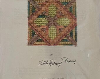 Edith Anderson Feisner "OCTOBER ORANGE" Stitching Steps of the Month Needlepoint Design on canvas