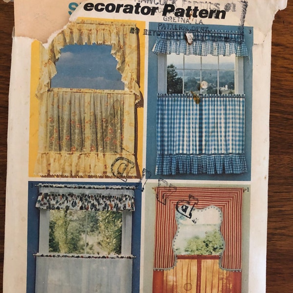 Vintage Simplicity Decorator Pattern #5494 - 1972- 3 Views of Curtains with Valances & Tiers- For Windows up to 40" Wide-35" -50"