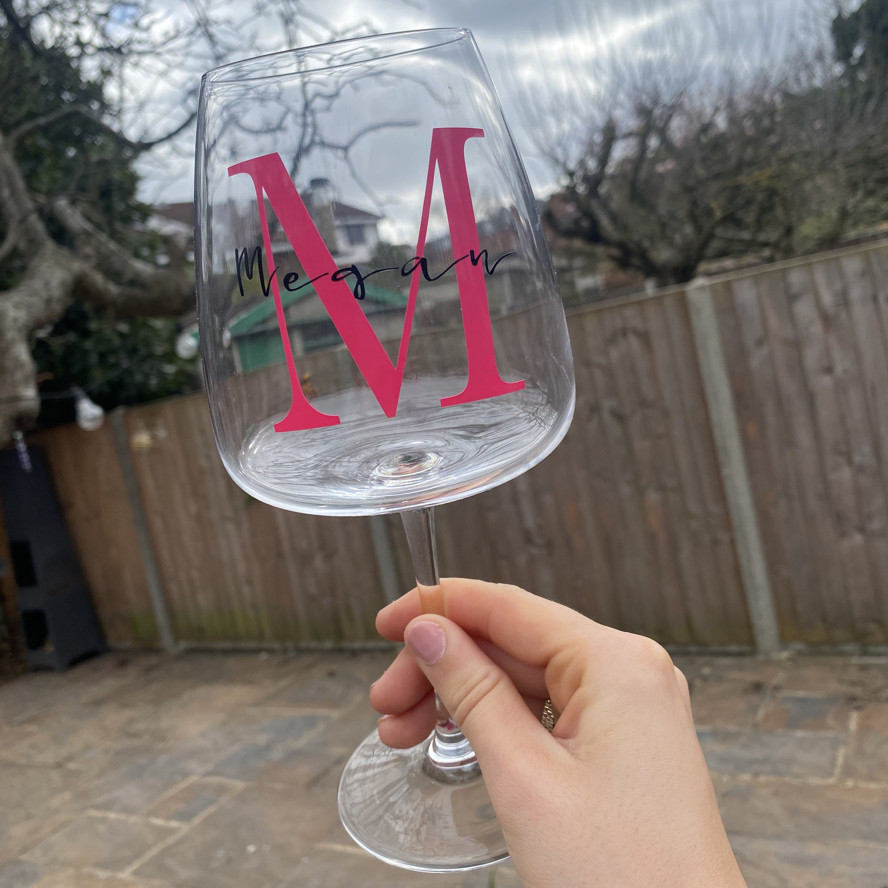 Personalised Square Shaped Wine Glass Etsy
