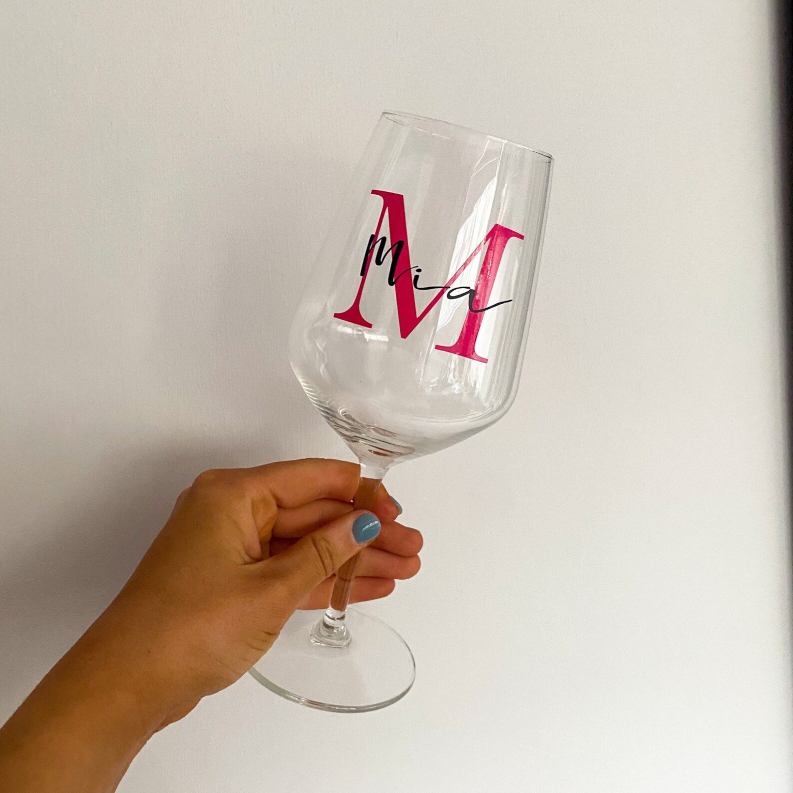 Personalised Square Shaped Wine Glass Etsy