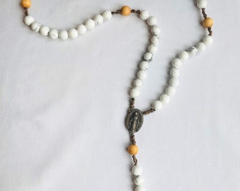 Little Peace Rosary | Customizable, Howlite, Marble, Rosary Catholic Gifts, Confirmation Gifts, First Communion Gifts, Baptism Gifts