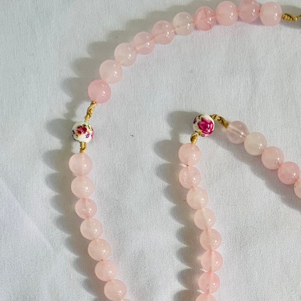 Little Flower Rosary | Customizable, Rose Quartz, Rosary Catholic Gifts, Confirmation Gifts, First Communion Gifts, Baptism Gifts