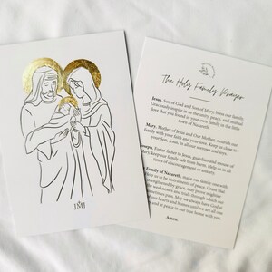 5x7 Gold Foil Holy Family Prayer Card, Print, Hand Embellished ...