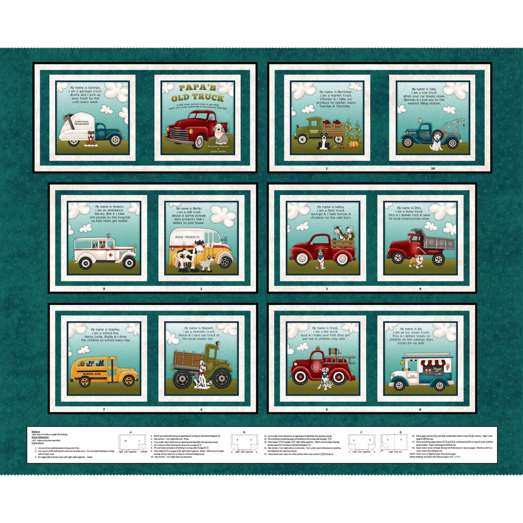 Papa's Old Truck Book Panel Kit – North Shore Quilting