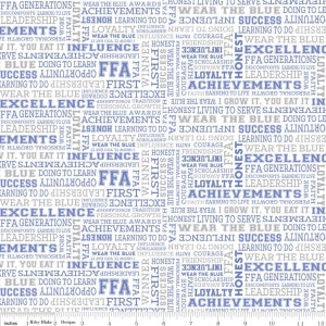 FFA Text Fabric - FFA Forever Blue - Riley Blake Designs - 100% Cotton Fabric By the Yard
