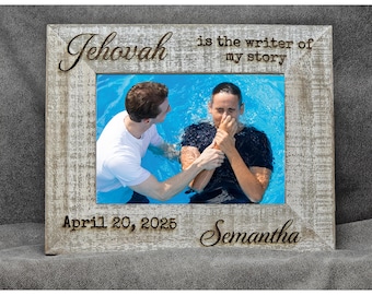 Personalized Baptism Frame, Jehovah’s Witness Gift, Custom Name Date Photo Frame, Spiritual Keepsake