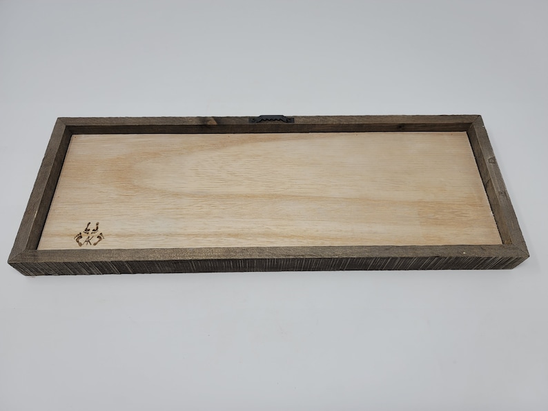 May include: A rectangular wooden sign with a dark brown frame and a light wood surface. The sign is blank and ready to be customized.