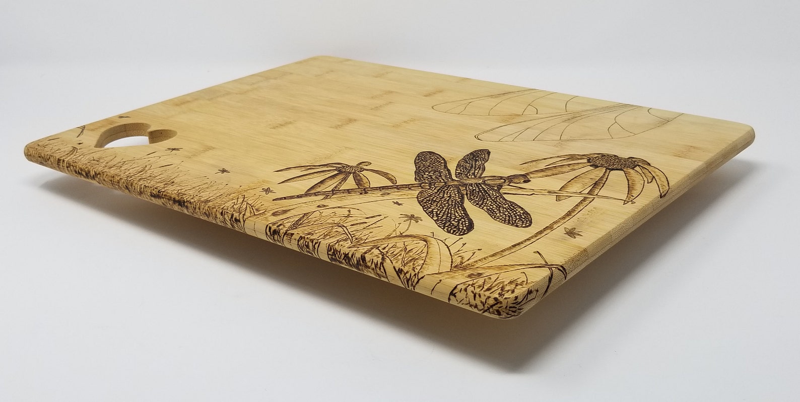 Dragonflies in Meadow Lifetime Art Warranty, Bamboo Cutting Board With