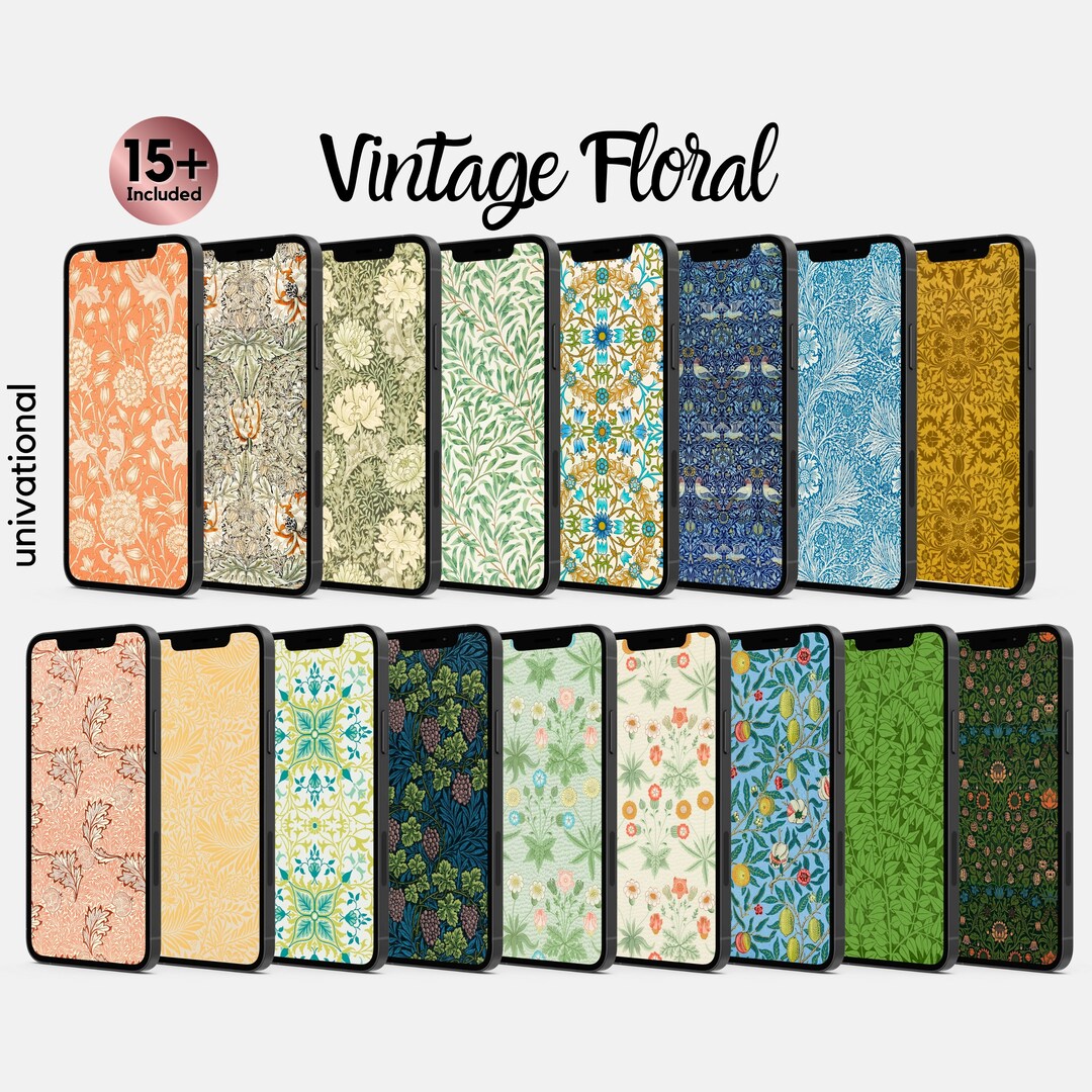 Vintage Floral Phone Wallpaper, Flower Phone Wallpaper, Vintage iPhone Wallpaper, Floral iPhone
