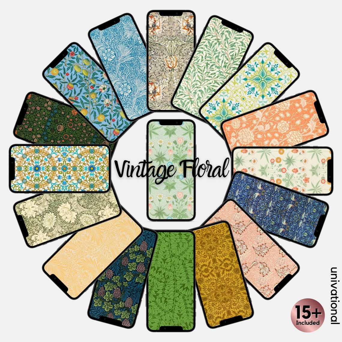 Vintage Floral Phone Wallpaper Flower Phone Wallpaper Etsy