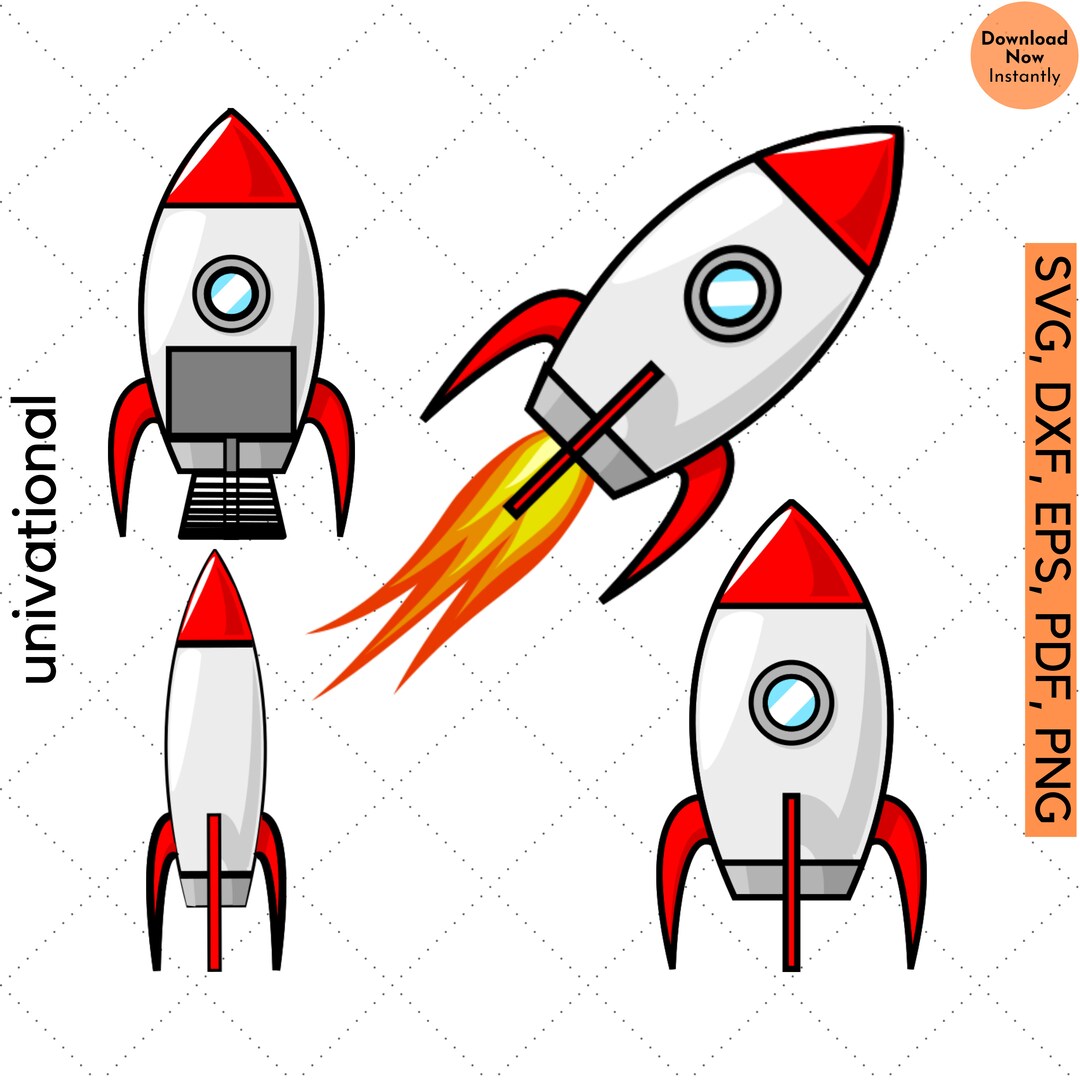 Space Rocket Launch SVG Bundle, Rocketship Svg, Spaceship Svg, Rocket ...