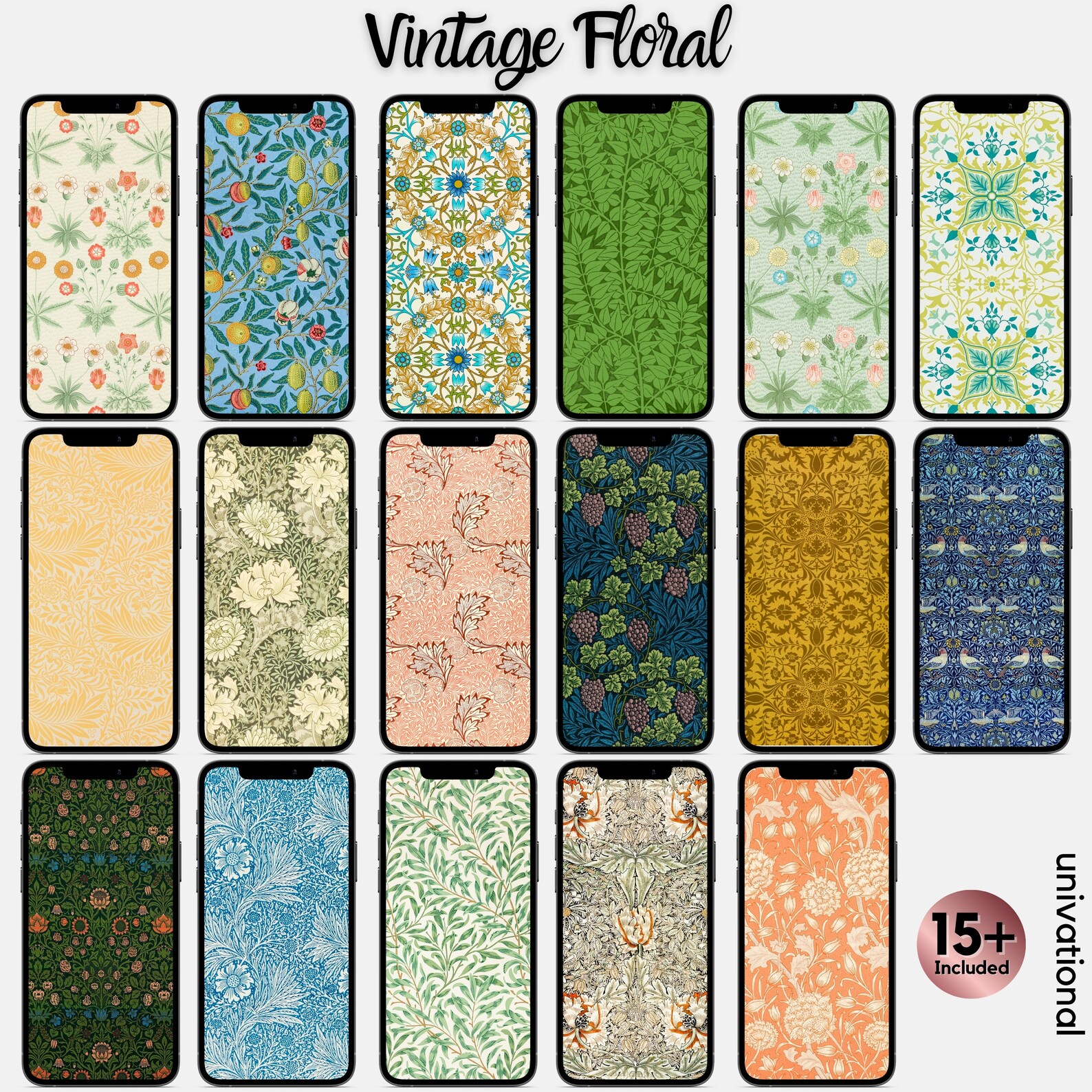 Vintage Floral Phone Wallpaper, Flower Phone Wallpaper, Vintage iPhone Wallpaper, Floral iPhone