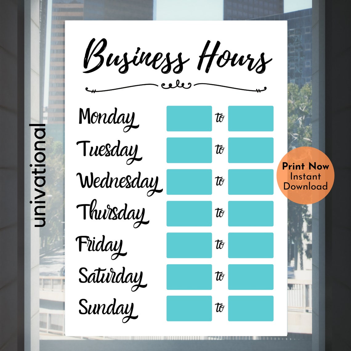 Business Hours Sign Business Hours Printable Store Hours Etsy