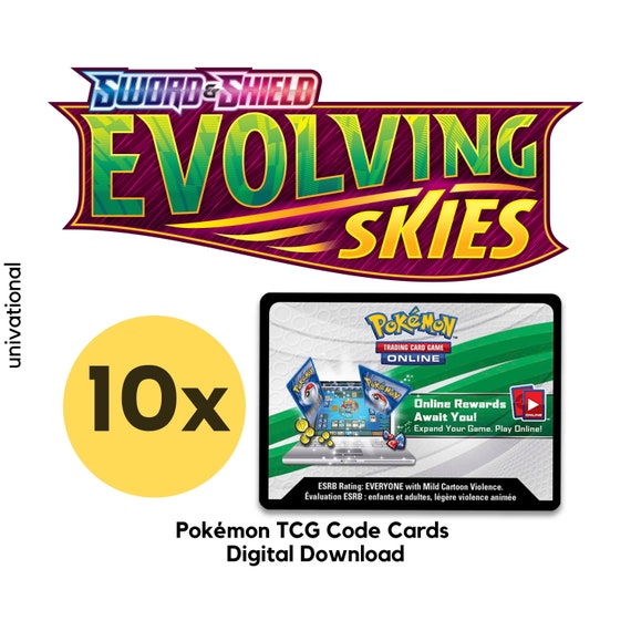 Pokemon TCG Code Cards Evolving Skies 10 Pokemon TCG Codes Etsy