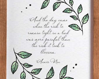 Anaïs Nin Quote Art Print: Inspirational Literary Decor