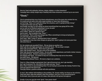 Jocko Willink "Good" Transcript Print: Inspirational Quote Poster