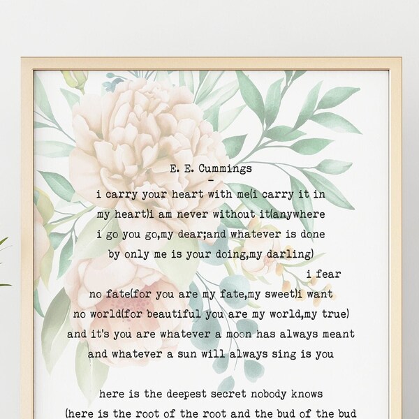 I Carry Your Heart Wall Art - Etsy