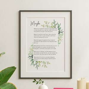 Maybe - Love Poem Print - Wedding Poem - Wedding Gift - Marriage ...