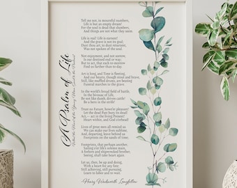 A Psalm of Life Poem - Henry Wadsworth Longfellow Poetry Poster Print - Physical Print Without Frame