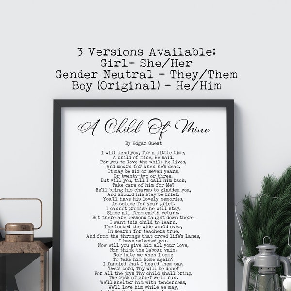 Child of Mine Poem - Etsy