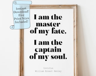 Invictus Poem Print: Motivational Wall Art (Digital Download)