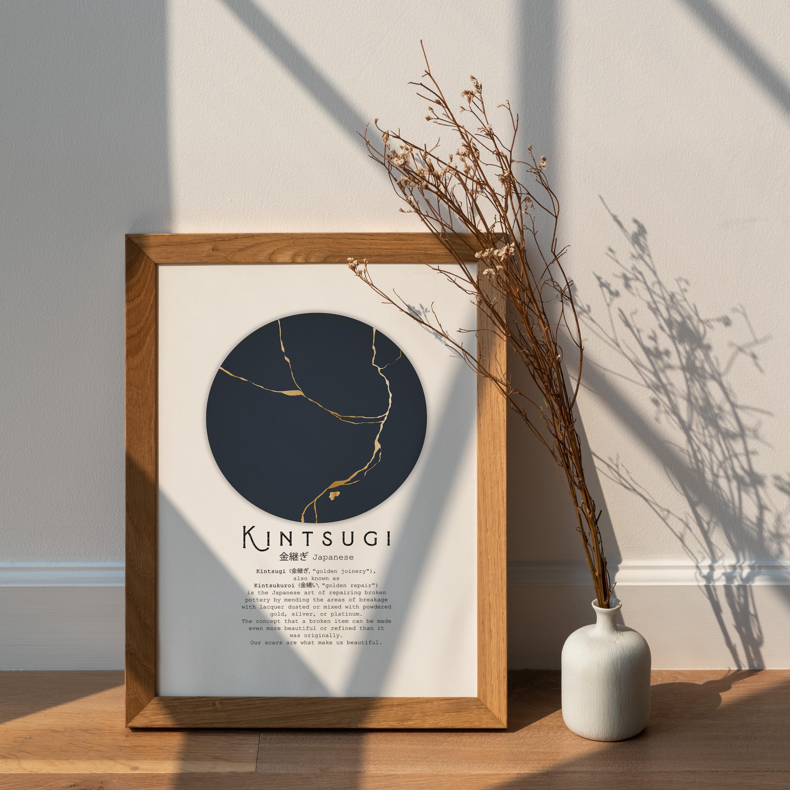 Kintsugi Definition Art Print: Japanese Golden Repair Philosophy - Etsy