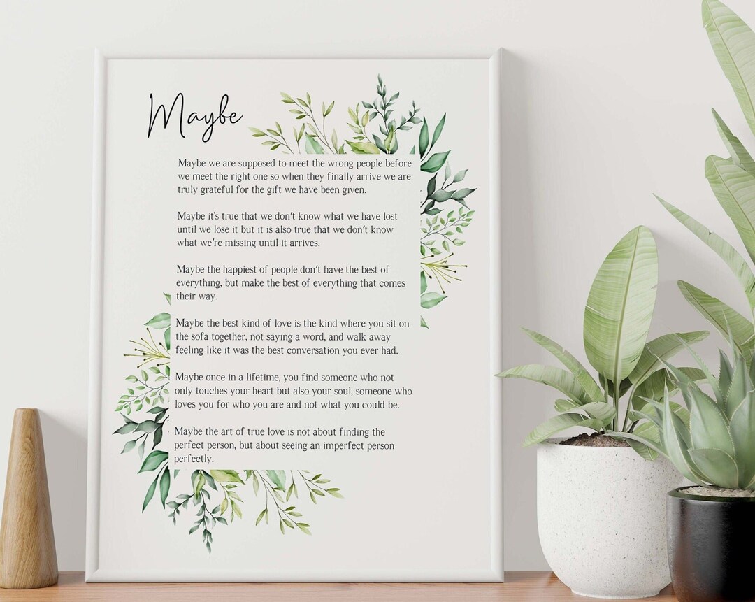 Maybe - Personalized Wedding Poem Print - Love Poem - Wedding Gift ...
