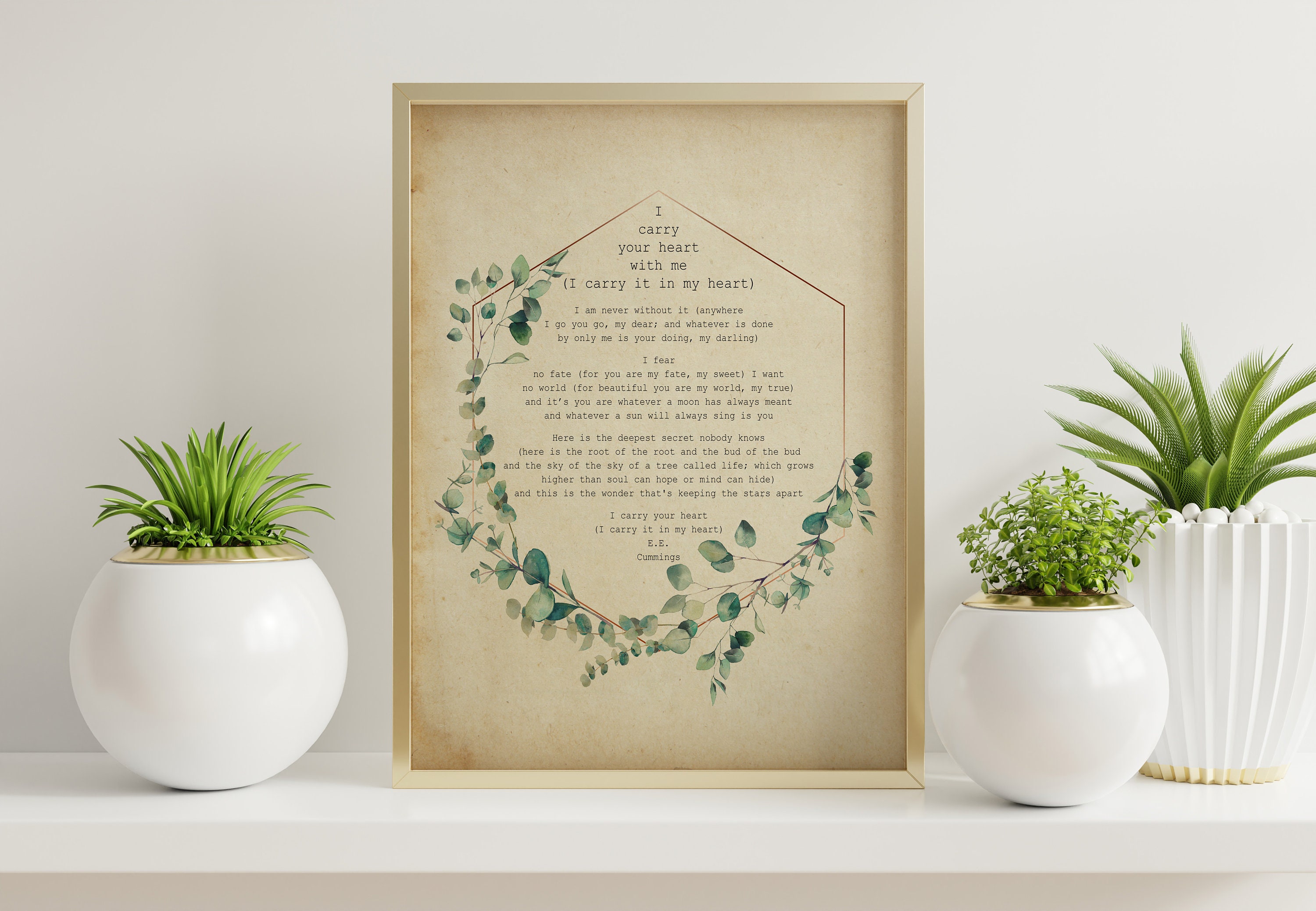I Carry Your Heart Printable Wall Art Cummings Poem - Etsy
