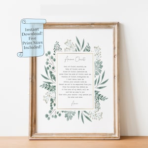 Anima Christi Gebet druckbare Wandkunst, katholische digitaler Download, christliche Wohnkultur, Seele Christi Gebet, Instant Download