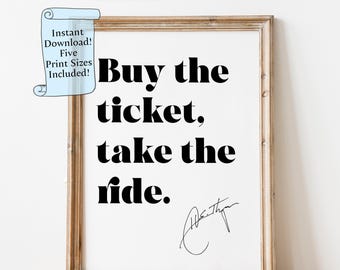 Hunter S Thompson Zitat Print: Minimalistische Typografie Wandkunst (Digitaler Download)