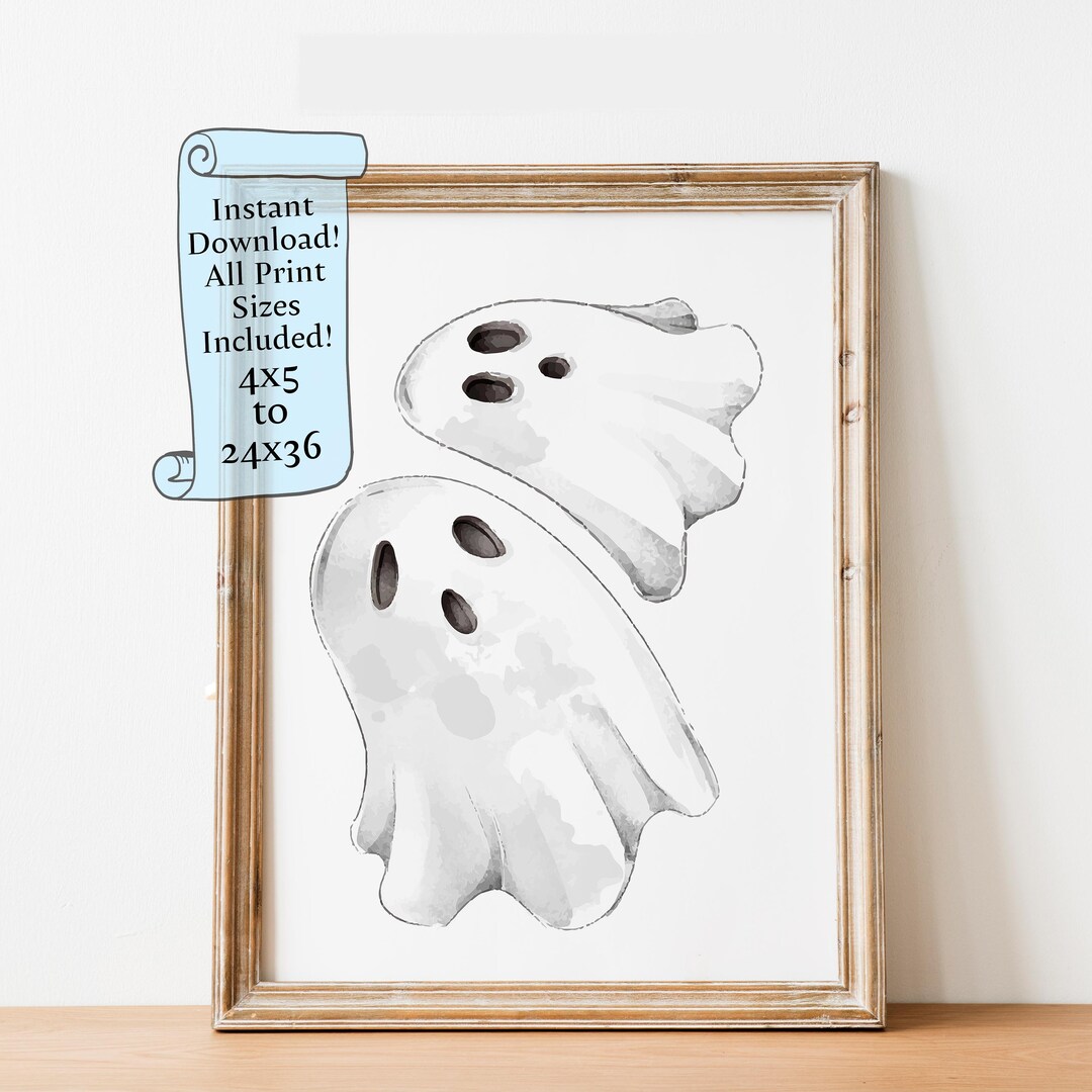 Halloween Spooky Ghost Printable Wall Art - Downloadable Print ...