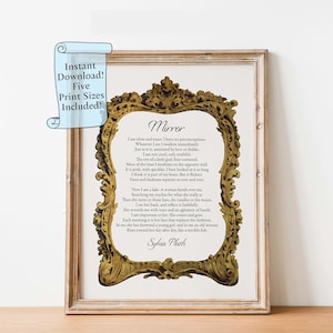 Miroir En Verre Avec Pied Et Poème (occasion)