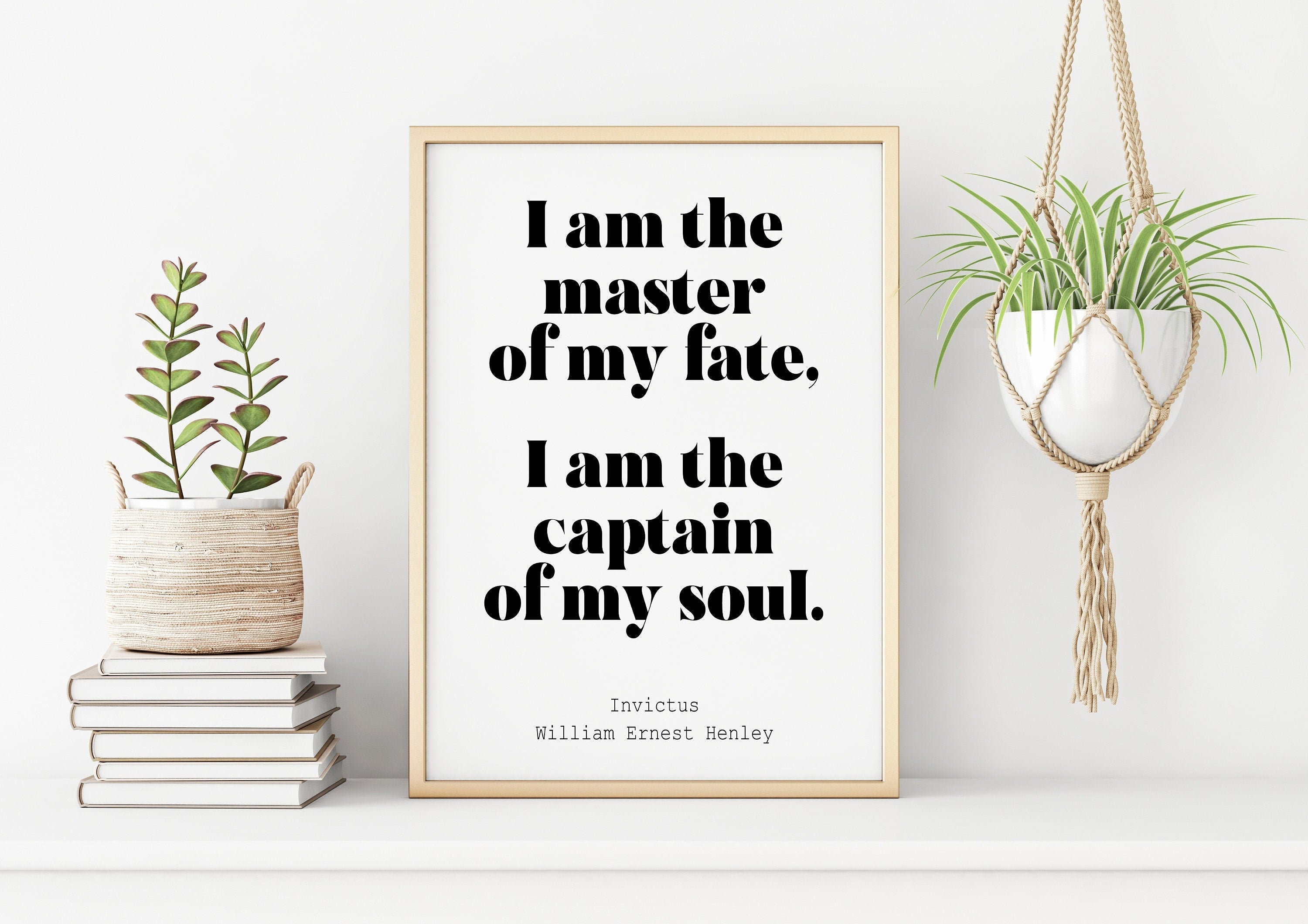 Invictus Poem Print: William Ernest Henley Quote (Unframed)