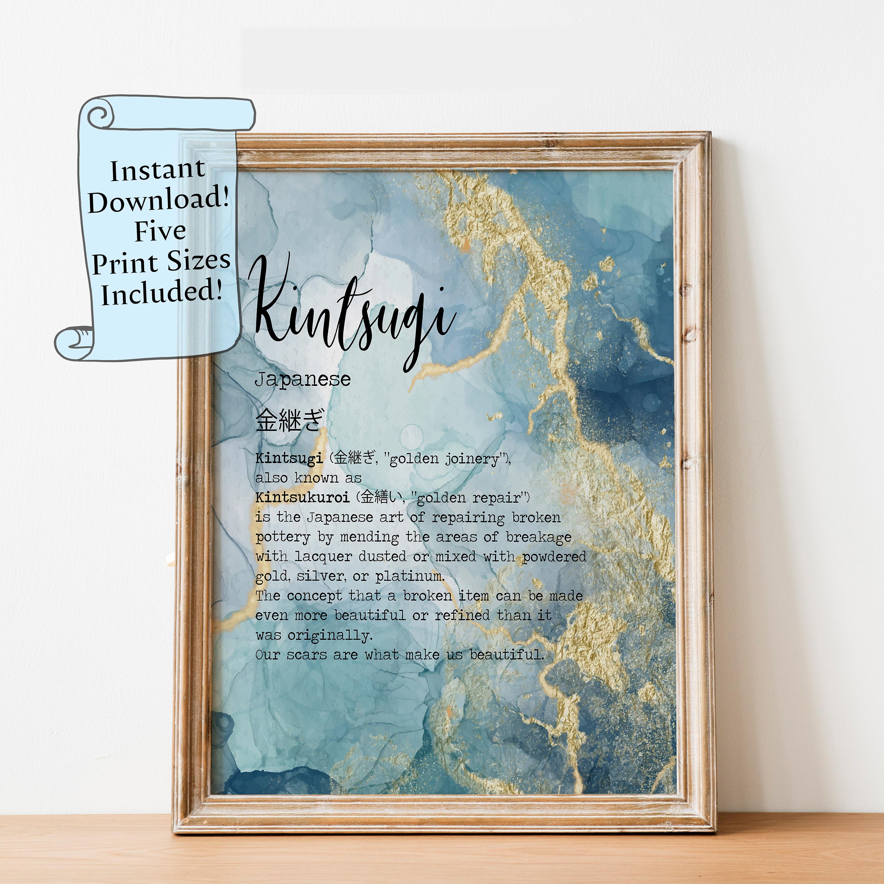 Kokoro Definition Print, Japanese Dictionary Artwork, Japandi Poster,  Nordic Print, Printable Wall Art, Typography Poster, Digital Download