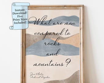 Pride and Prejudice Quote Print: Jane Austen Book Lover Gift (Digital Download)