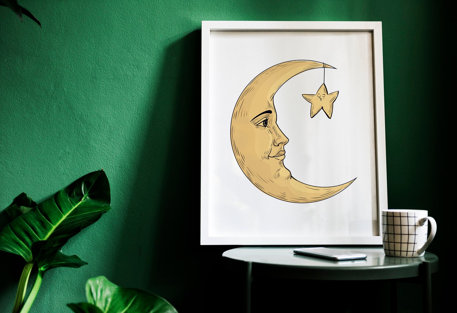 Moon Face Printable Wall Art Moon Wall Art for Nursery - Etsy
