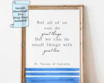 Mother Teresa Quote Print: Inspirational Wall Art (Digital Download)