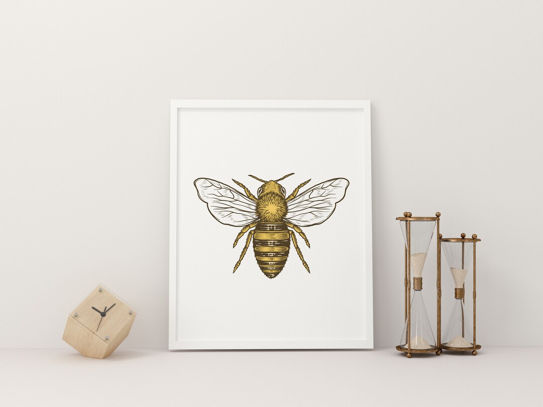 Honey Bee Downloadable Print Honey Bee Wall Art Printable - Etsy