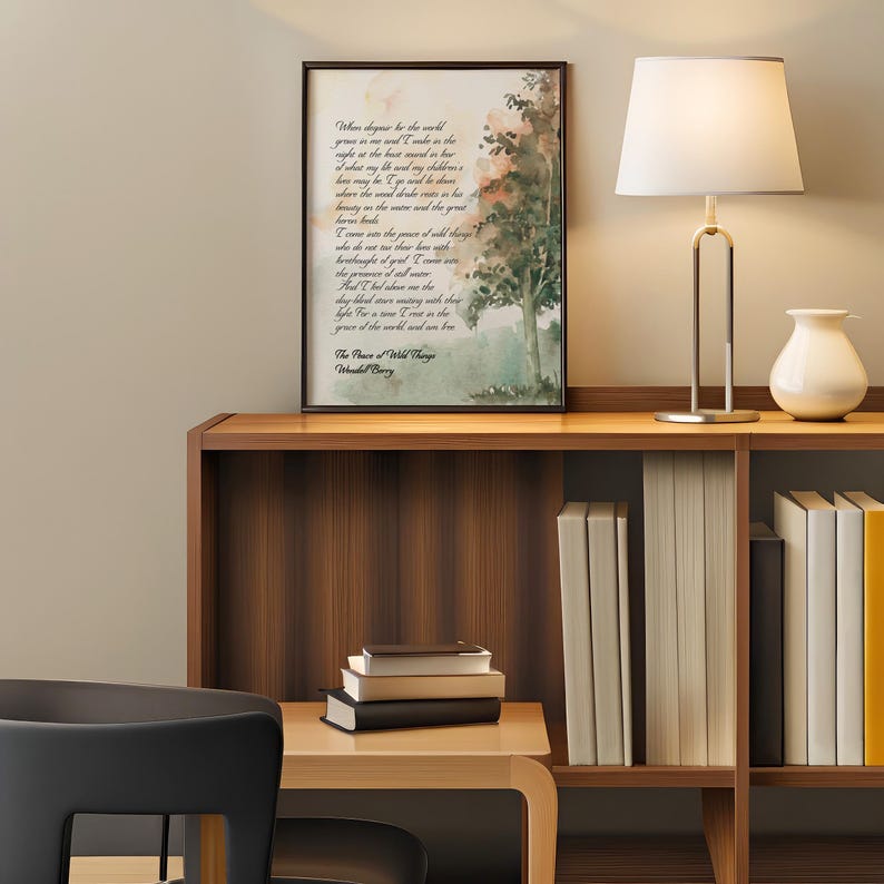Console Poem Wendell Berry Poem Print: Watercolor Forest Art,
