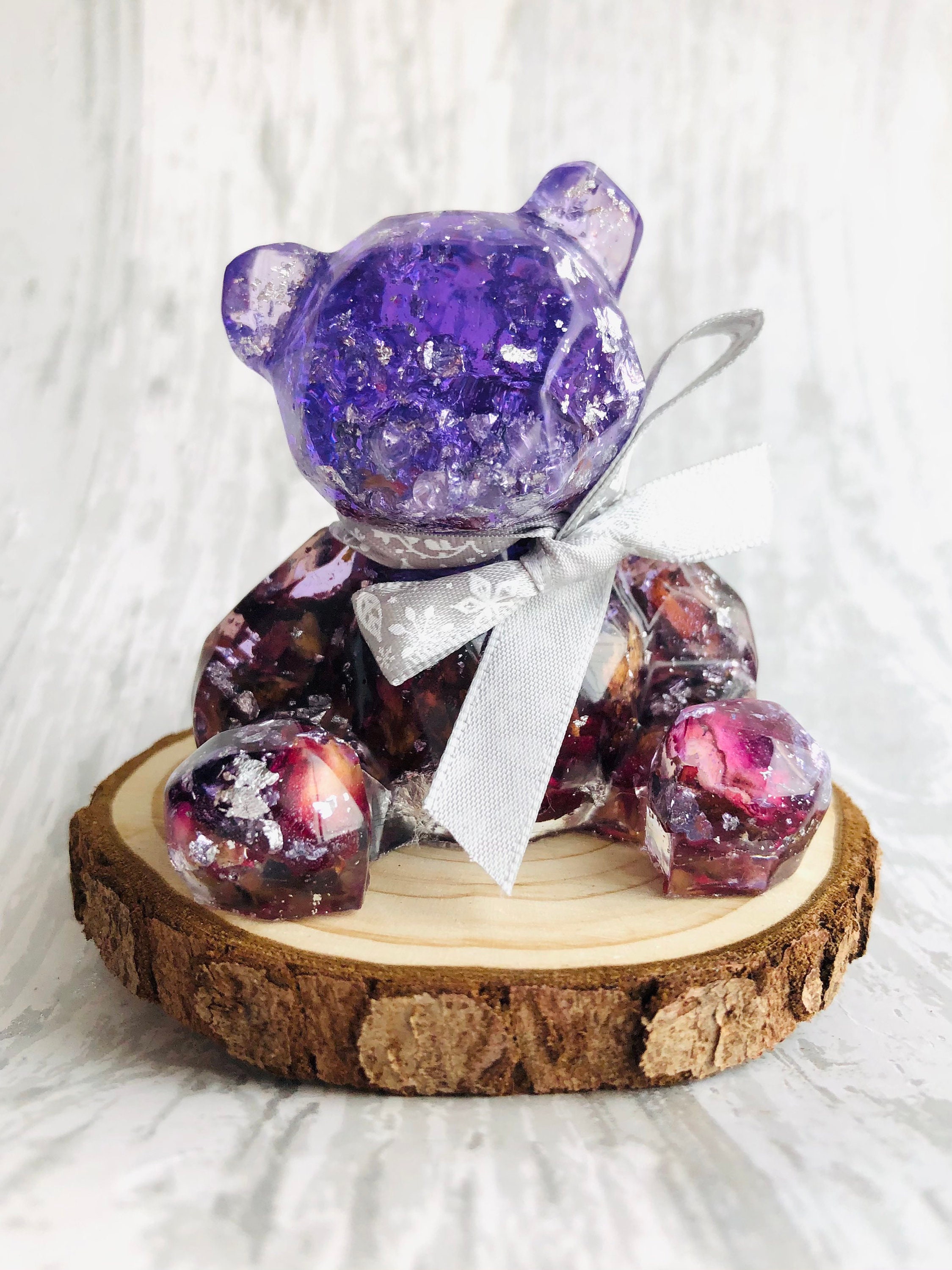 Resin bear customised geometric resin bear. Bear ornament. Etsy