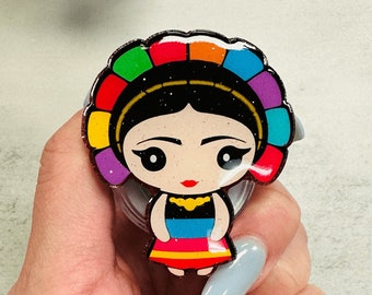 Hispanic Doll Badge Reel, Hispanic Badge Reel, Latino, Cinco de Mayo, Fiesta