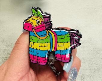 Piñata Badge Reel, Hispanic Badge Reel, Latino, Cinco de Mayo, Fiesta