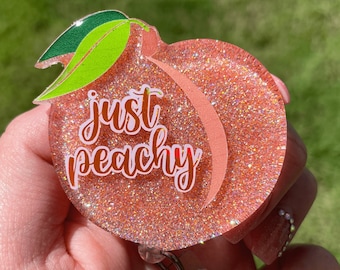 Just Peachy Badge Reel, Retractable Badge Reel, Funny Badge Reel, Cute Peach Badge Reel, Food Badge Reel, Badge Reel Nurse