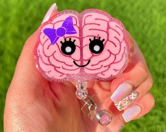 Brain Badge Reel, Brain Badge Holder, Retractable Badge Holder, Cute Badge Reel, Brain Badge Clip, Psych Badge Reel